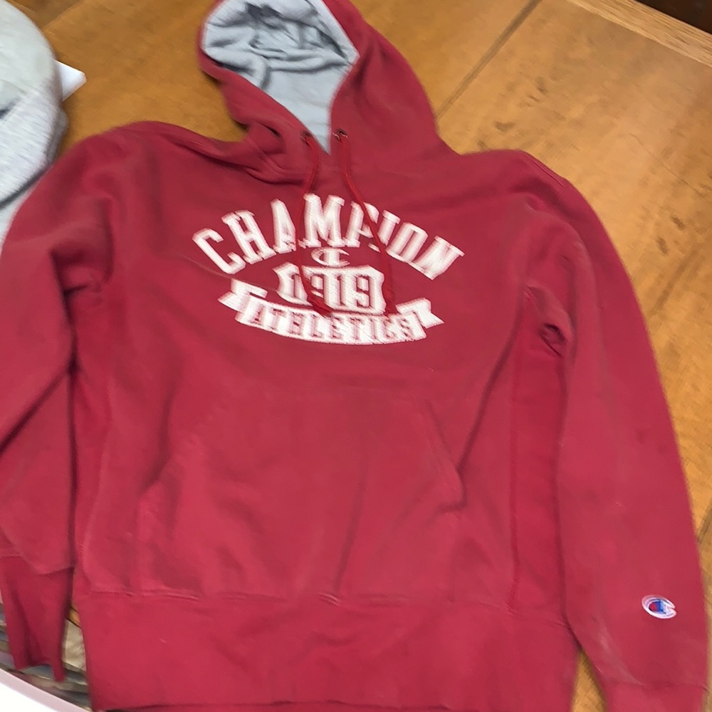 Red vintage Champion Hoodie